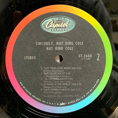 Nat King Cole : Sincerely, Nat King Cole (LP, Album, Jac)