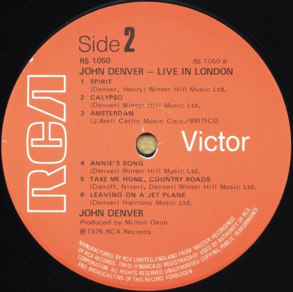 John Denver : Live In London (LP, Album)