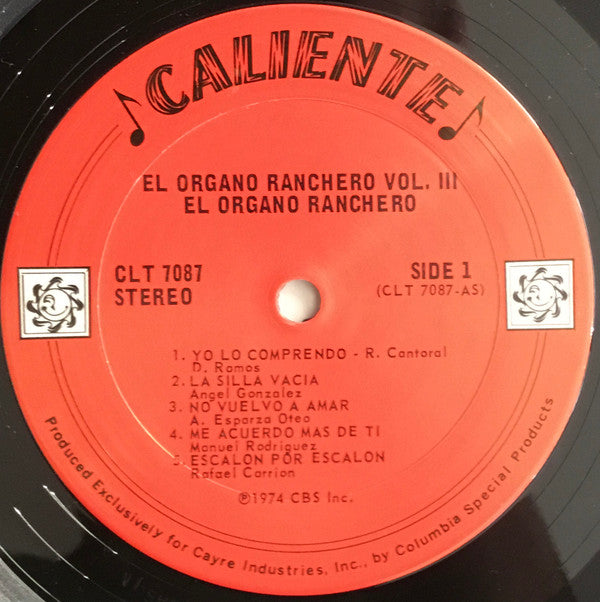 El Organo Ranchero : El Organo Ranchero Vol. III (LP)