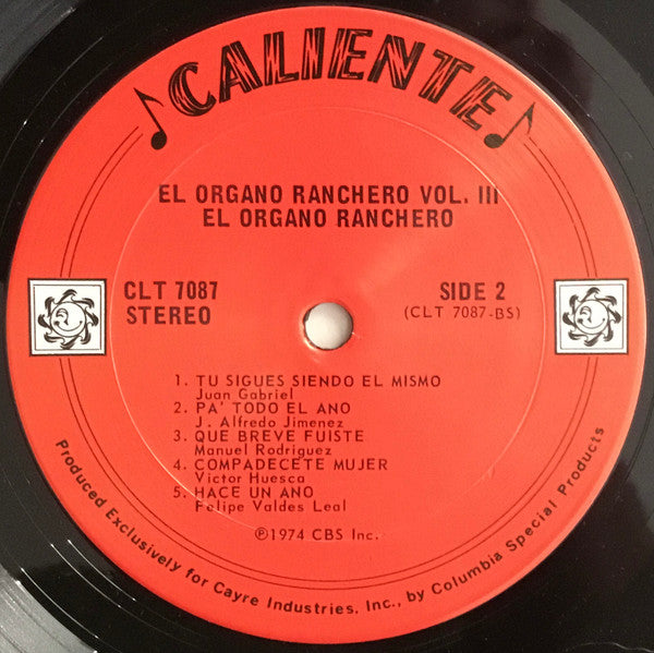 El Organo Ranchero : El Organo Ranchero Vol. III (LP)