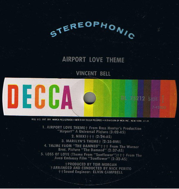 Vinnie Bell : Airport Love Theme (LP)