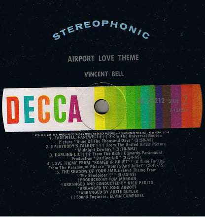 Vinnie Bell : Airport Love Theme (LP)