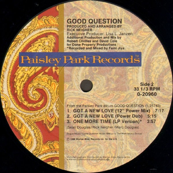 Good Question : Got A New Love (12", Maxi)