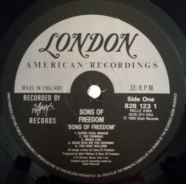Sons Of Freedom : Sons Of Freedom (LP, Album)