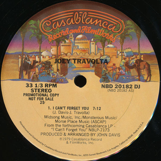 Joey Travolta : I Can't Forget You (12", Single, Promo)