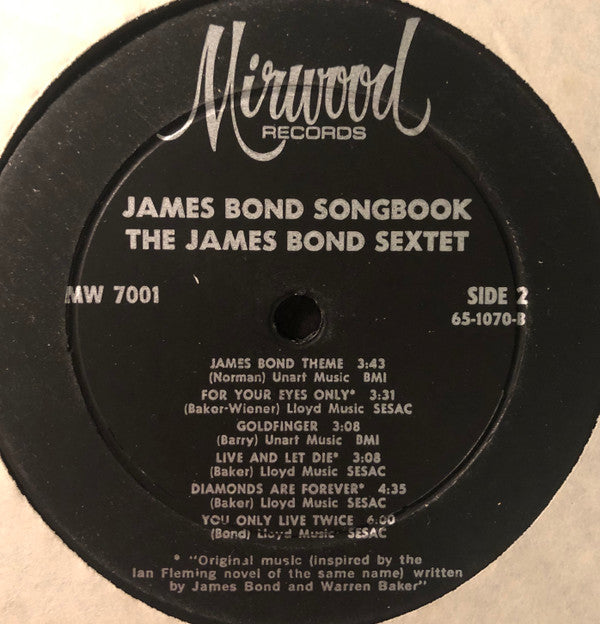 James Bond & His Sextet : James Bond Songbook (LP, Album, Mono)