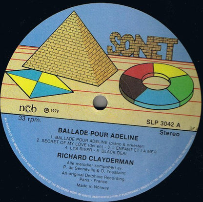 Richard Clayderman : Ballade Pour Adeline (LP, Album, RE)