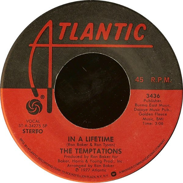 The Temptations : In A Lifetime / I Could Never Stop Loving You (7", SP )