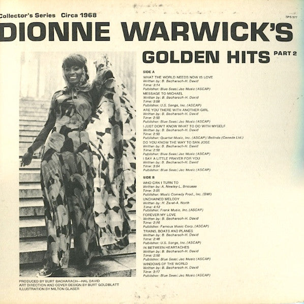 Dionne Warwick : Golden Hits Part 2 (LP, Comp, Gat)