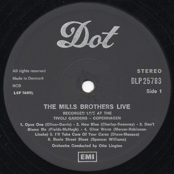 The Mills Brothers : The Mills Brothers Live! Recorded At The Tivoli Gardens Copenhagen (LP, Album, RE)