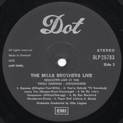 The Mills Brothers : The Mills Brothers Live! Recorded At The Tivoli Gardens Copenhagen (LP, Album, RE)