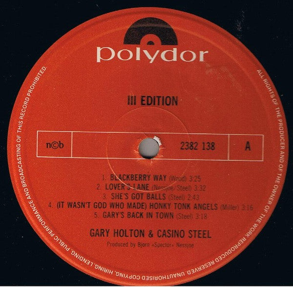 Gary Holton & Casino Steel : III Edition (LP, Album)