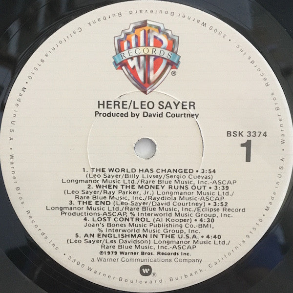 Leo Sayer : Here (LP, Album, Los)