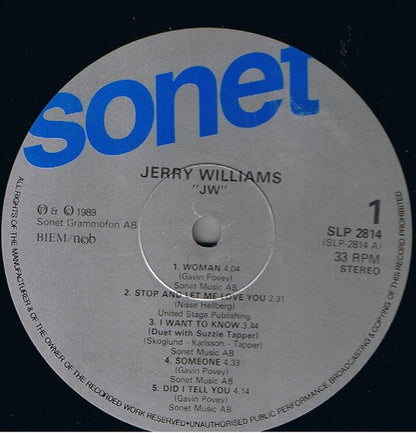 Jerry Williams (3) : JW (LP, Album)