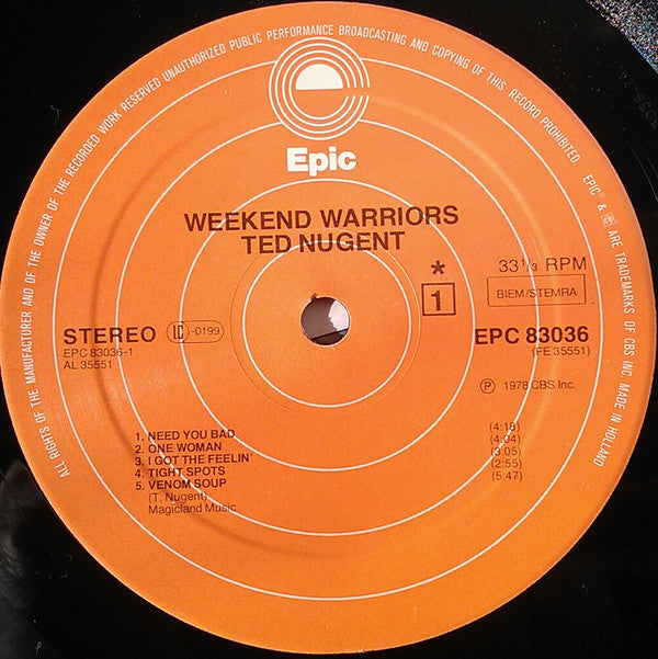 Ted Nugent : Weekend Warriors (LP, Album)