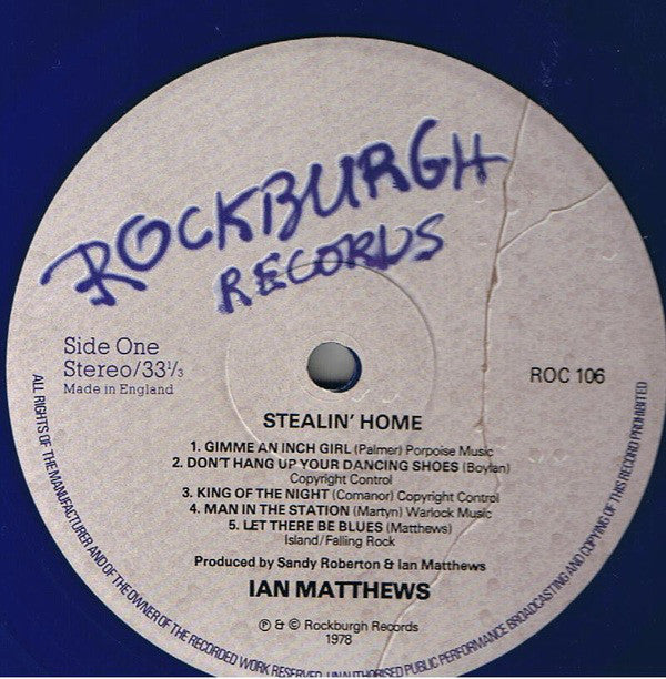 Iain Matthews : Stealin' Home (LP, Album, Blu)