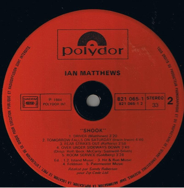 Iain Matthews : Shook (LP, Album)