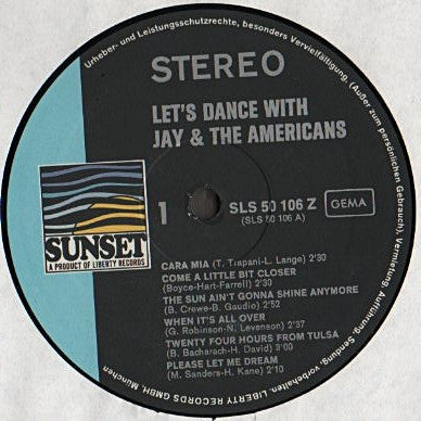 Jay & The Americans : Let's Dance With Jay & The Americans (LP, Album, Comp)