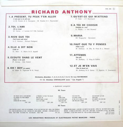 Richard Anthony (2) : Richard Anthony (LP, Album)