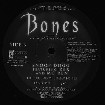 Latoya Williams / Snoop Dogg Featuring RBX And MC Ren : The Ballad Of Jimmy Bones / The Legend Of Jimmy Bones (12", Promo)