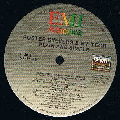 Foster Sylvers + Hy-Tech : Plain And Simple (LP, Album)