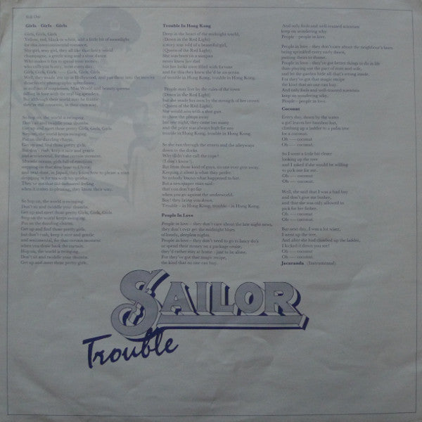 Sailor : Trouble (LP, Album, Yel)