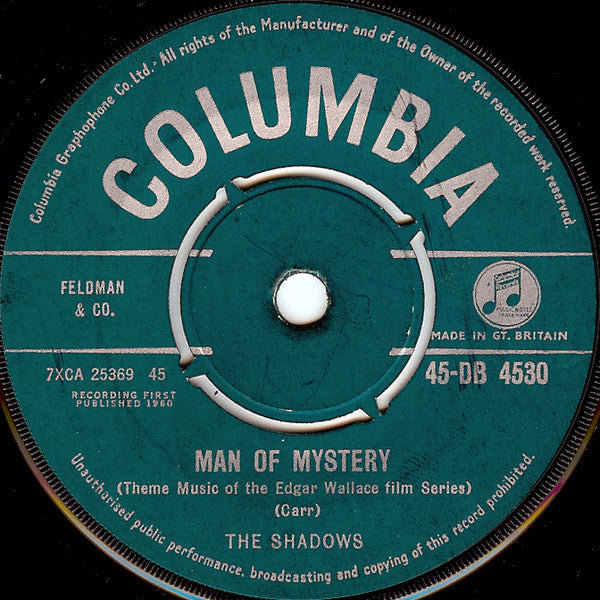 The Shadows : The Stranger / Man Of Mystery (7", Single)