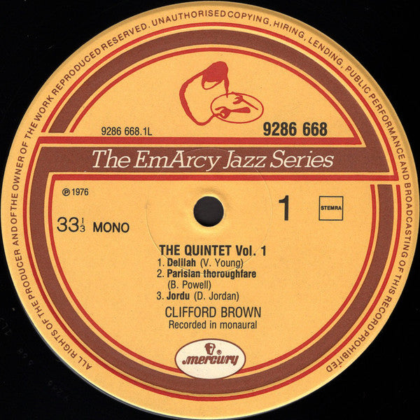 Clifford Brown : The Quintet Vol. 1 (2xLP, Comp, RM, Gat)