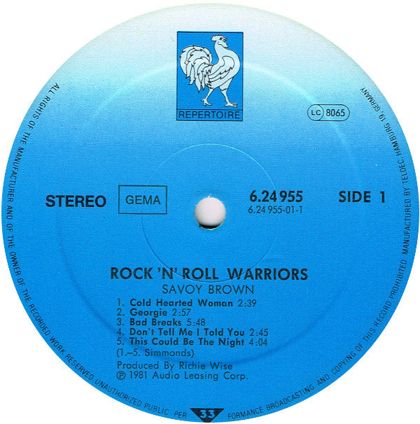 Savoy Brown : Rock 'N' Roll Warriors (LP, Album)