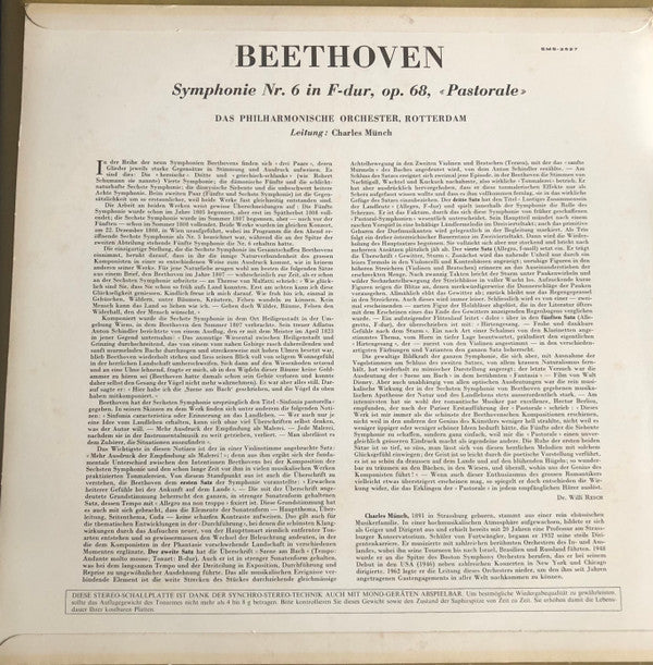 Ludwig van Beethoven, Charles Munch, Rotterdams Philharmonisch Orkest : Symphonie N°6  "Pastorale" (LP, Album)