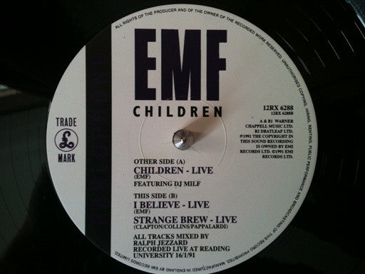 EMF : Children - Limited Edition 3 Track Live EP (12", EP, Ltd, Num)