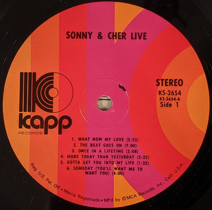 Sonny & Cher : Sonny & Cher Live (LP, RP, Gat)