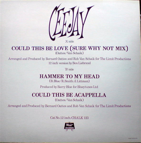 Ceejay : Could This Be Love (12", Maxi)