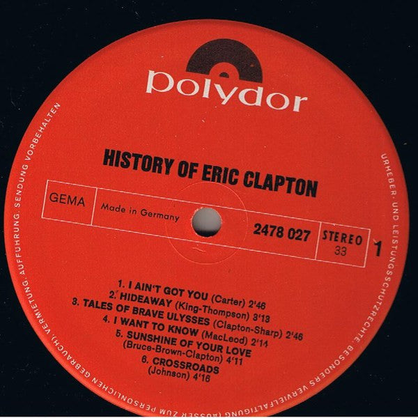 Eric Clapton : The History Of Eric Clapton (2xLP, Comp, Gat)