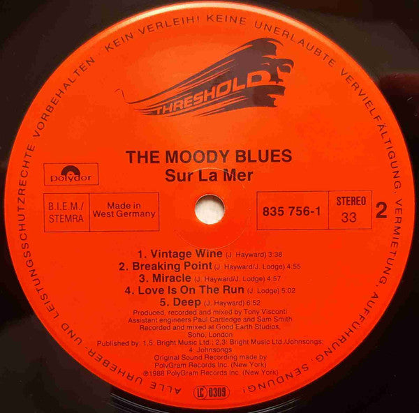 The Moody Blues : Sur La Mer (LP, Album)