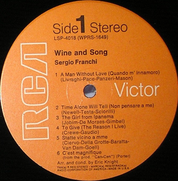 Sergio Franchi : Wine & Song (LP)