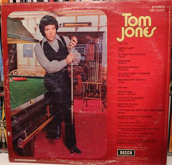 Tom Jones : Tom Jones Sings She's A Lady (LP, Album)