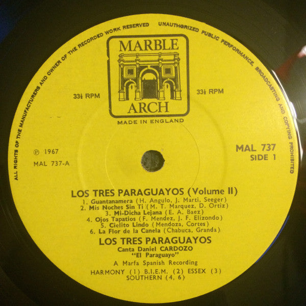 Los 3 Paraguayos : Los Tres Paraguayos Volume 2 (LP, Mono)