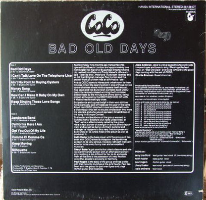 Co Co : Bad Old Days (LP, Album)