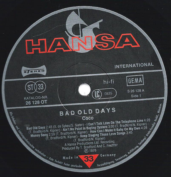 Co Co : Bad Old Days (LP, Album)