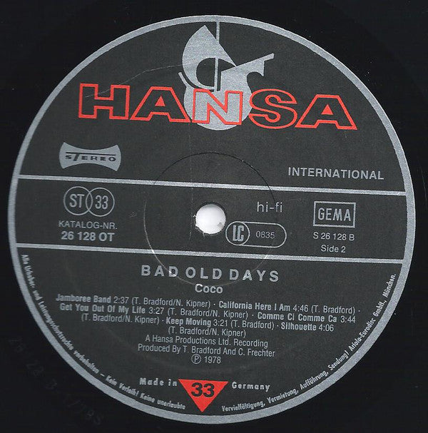 Co Co : Bad Old Days (LP, Album)