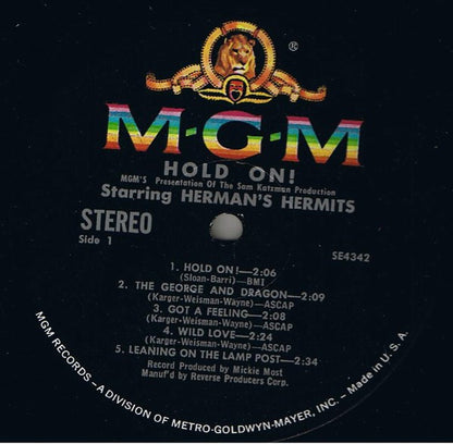 Herman's Hermits : Hold On! (Music From The Original Sound Track) (LP, Album, MGM)