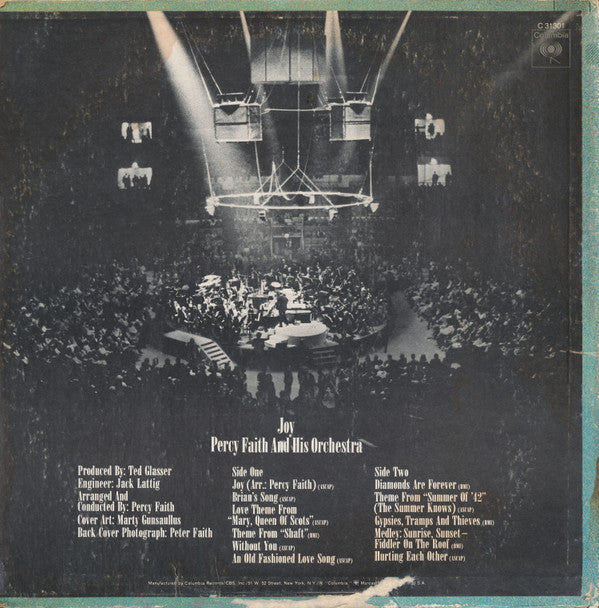 Percy Faith & His Orchestra : Joy (LP, Album, Ter)