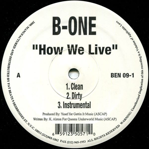 B-1 : How We Live / Built Like That (12")