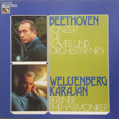 Ludwig van Beethoven, Alexis Weissenberg, Herbert von Karajan, Berliner Philharmoniker : Konzert Für Klavier Und Orchester Nr. 5 (LP, Album, Gol)