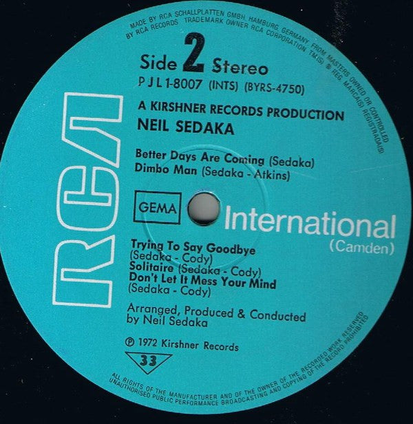 Neil Sedaka : Neil Sedaka (LP, RE)