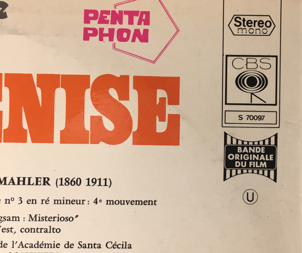 Orchestra Dell'Accademia Nazionale Di Santa Cecilia direction: Franco Mannino : Luchino Visconti Présente La Bande Originale Du Fil Mort A Venise (LP)