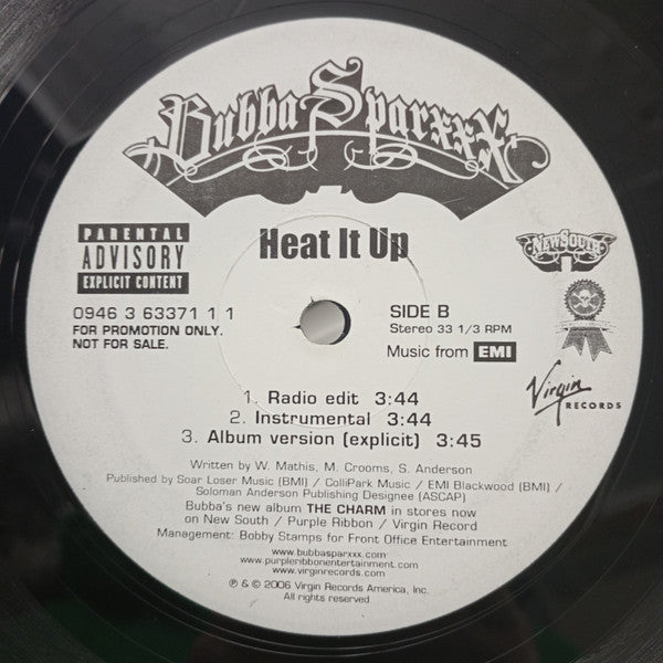 Bubba Sparxxx : Heat It Up (12", Promo)