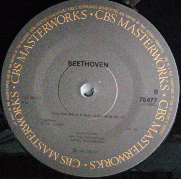 Ludwig van Beethoven - Isaac Stern, The New York Philharmonic Orchestra, Daniel Barenboim : Violin Concerto (LP, Album)