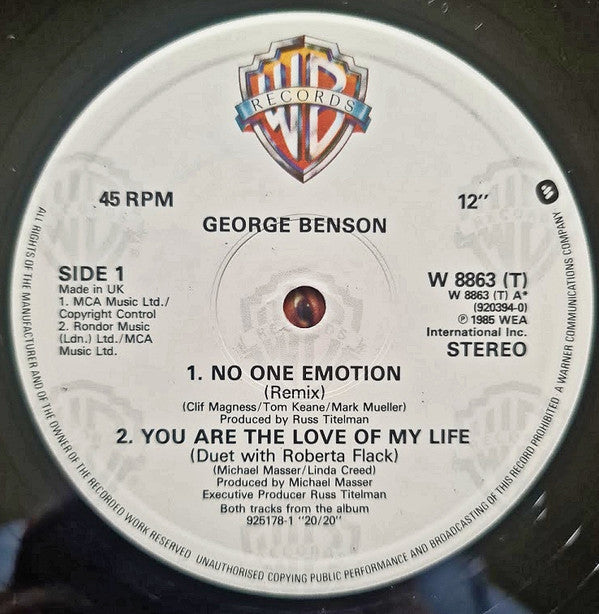 George Benson : No One Emotion (Remix) (12")